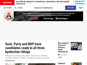 'thestarphoenix.com' screenshot