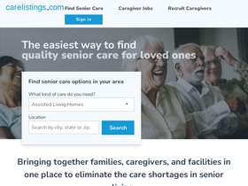 'carelistings.com' screenshot