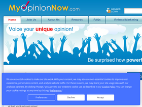 'myopinionnow.com' screenshot