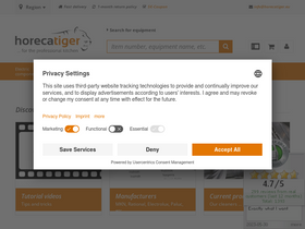 'horecatiger.eu' screenshot
