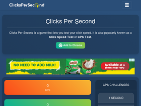 'clickspersecond.com' screenshot