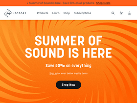 'izotope.com' screenshot
