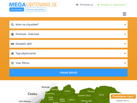 'megaubytovanie.sk' screenshot