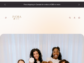 Ivora skin website screenshot