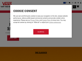 'vans.eu' screenshot