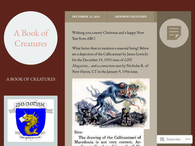 'abookofcreatures.com' screenshot