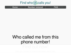'findwhocallsyou.com' screenshot