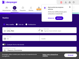 'despegar.com.pe' screenshot