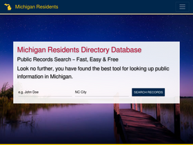 'michiganresidentdatabase.com' screenshot