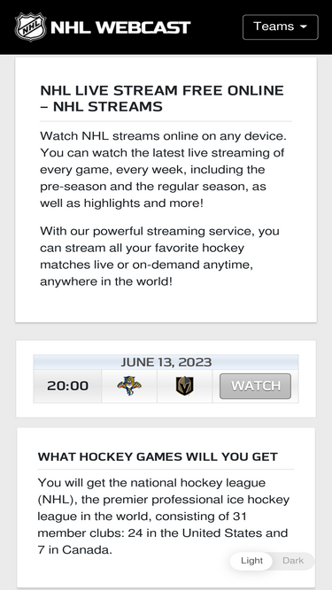 720p deals stream nhl