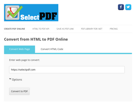 'selectpdf.com' screenshot