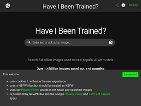 'haveibeentrained.com' screenshot