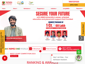 'nimsuniversity.org' screenshot