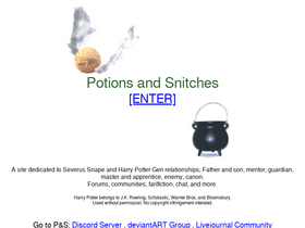 'potionsandsnitches.org' screenshot