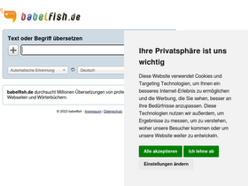'babelfish.de' screenshot