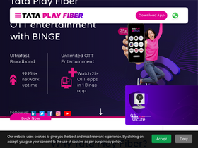 'tataplayfiber.co.in' screenshot