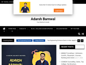 'adarshbarnwal.com' screenshot