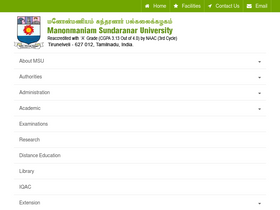 'msuniv.ac.in' screenshot