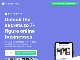 'starterstory.com' screenshot
