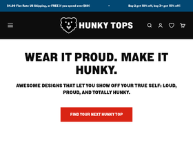 Hunky Tops Apparel homepage screenshot