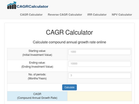 'cagrcalculator.net' screenshot