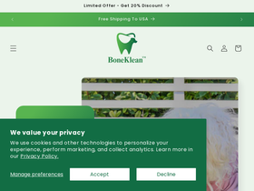 boneklean.com homepage screenshot