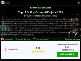 'top10casinositesuk.co.uk' screenshot