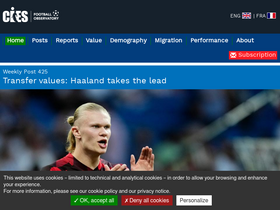 'football-observatory.com' screenshot
