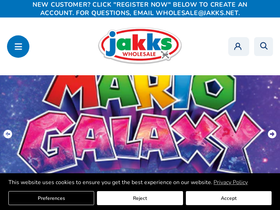 jakkswholesale.com homepage screenshot