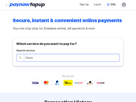 'topup.co.zw' screenshot