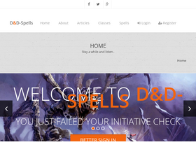 'dnd-spells.com' screenshot