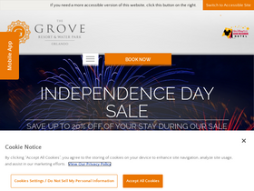 'groveresortorlando.com' screenshot
