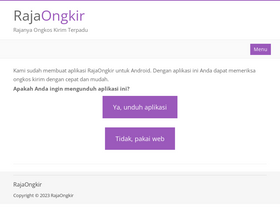 'rajaongkir.com' screenshot