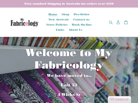 myfabricology.com.au homepage screenshot