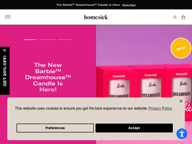 'homesick.com' screenshot