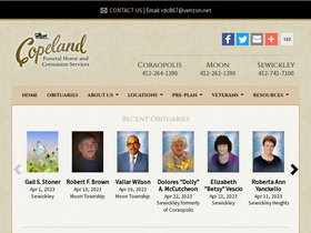 'copelandfuneralhomes.com' screenshot