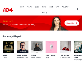 'fm104.ie' screenshot