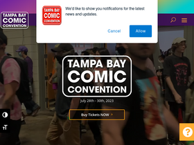 'tampabaycomicconvention.com' screenshot