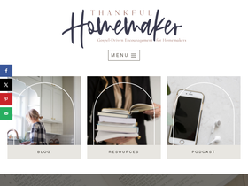 'thankfulhomemaker.com' screenshot