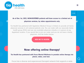 'tiahealth.com' screenshot