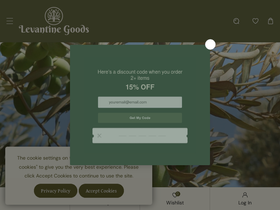 Levantine Goods homepage screenshot