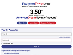 'emigrantdirect.com' screenshot