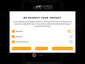 'tasmaniantiger.info' screenshot