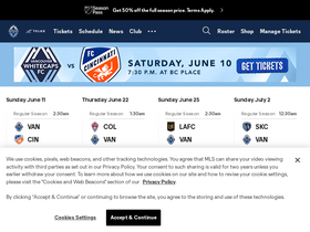 'whitecapsfc.com' screenshot