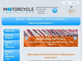 motorcycleconnectors.com homepage screenshot