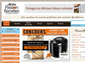 'passionrecettes.com' screenshot