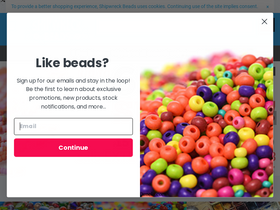 'shipwreckbeads.com' screenshot