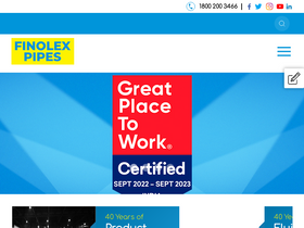 'finolexpipes.com' screenshot