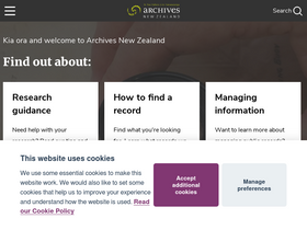 'archives.govt.nz' screenshot