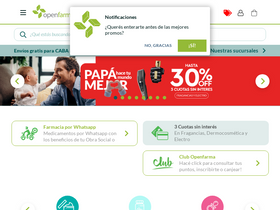 'openfarma.com.ar' screenshot